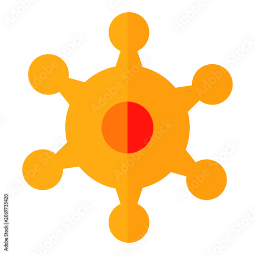 Network Hub Badge Icon Flat Vector Illustration