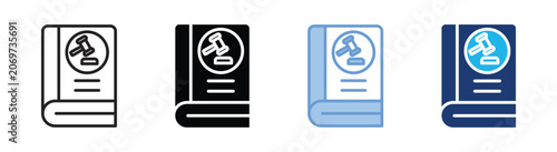 Tableau sur toile Law faculty icon set multiple style collection
