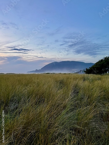 beautiful moody dusk sky along the Oregon coast