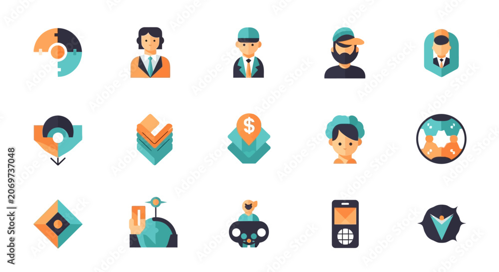 Fototapeta premium Business and Professional Icon Set