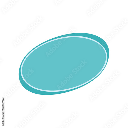 Flat teal oval shape vector