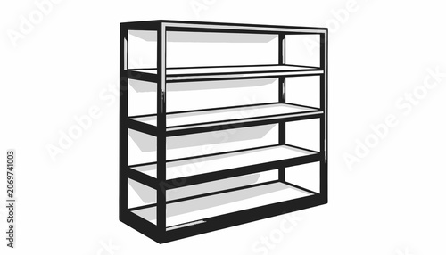 Quadro su tela Empty metal shelving unit storage rack.