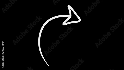 3D Curved Arrow Pointing | Alpha Channel