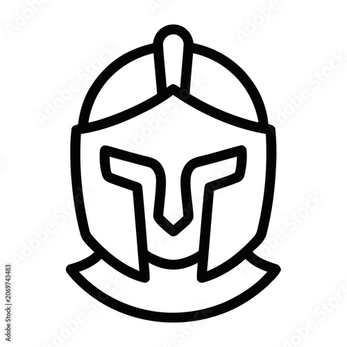 Photos Outline Drawing of a Classic Ancient Greek Spartan Warrior Helmet Icon