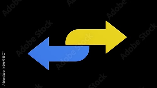 3D Double Arrow Direction | Alpha Channel