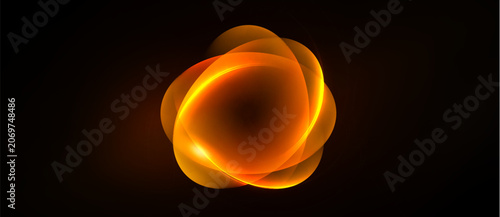 Slika na platnu Bright orange swirl dominates dark background