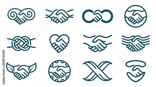 фотографія Partnership and unity symbol icons.