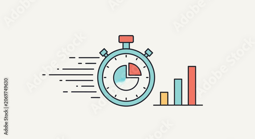 Bild auf Leinwand Stopwatch with pie chart timer.