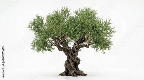 Large mature olive tree isolated on white background for landscape gardening with garden tree landscape design foliage plant nature background green tree outdoor plant park tree