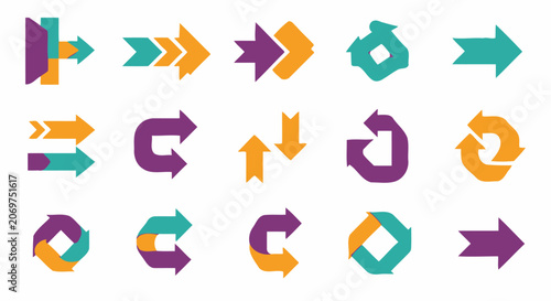 Foto Geometric Arrow Icon Set