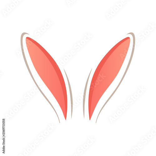 Flat illustration of rabbit ears