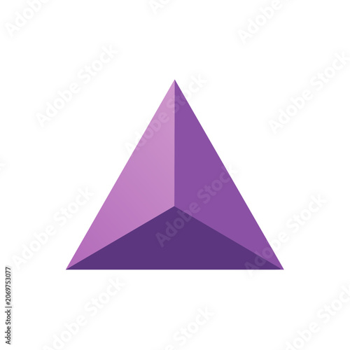 Flat purple triangle vector shape