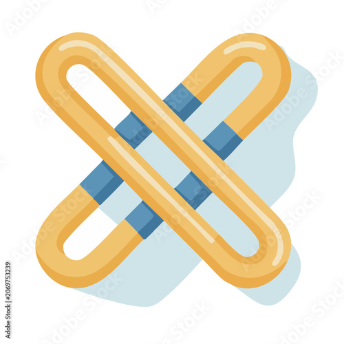 Orange and Blue Paperclip Icon
