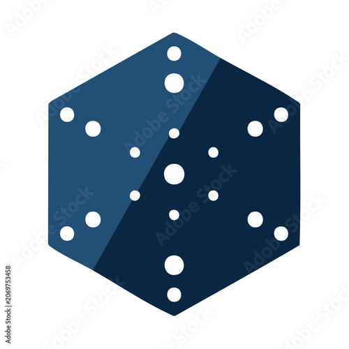 Blue Hexagon with White Dots Vector Icon