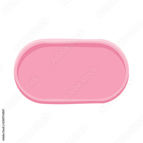 Pink oval geometric shape vector
