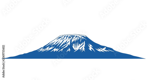 Принти на полотні Snowy mountain peak landscape silhouette high.