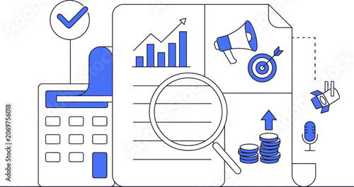 Business analytics and financial growth for web banner social media banner business presentation marketing meterial.