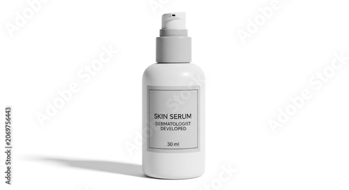 Cosmetic serum bottle isolated on white background for beauty product