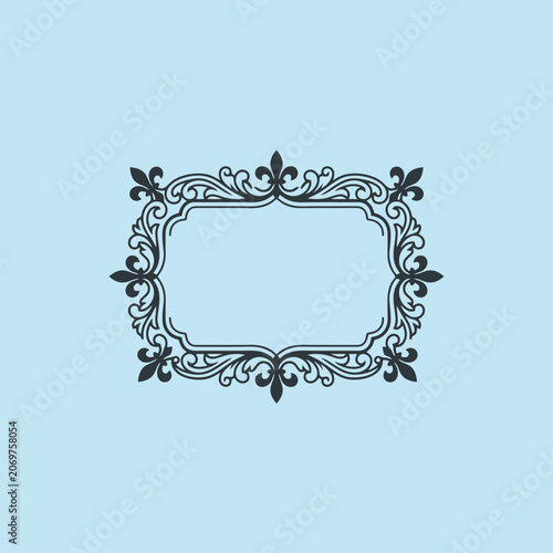 Elegant vintage frame with fleur de lis motifs