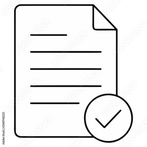 Checklist Document Page Icon Line Art.