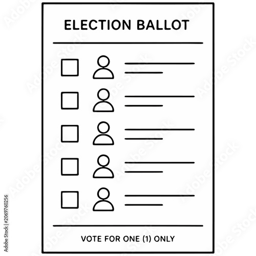 Election ballot paper with checkboxes.