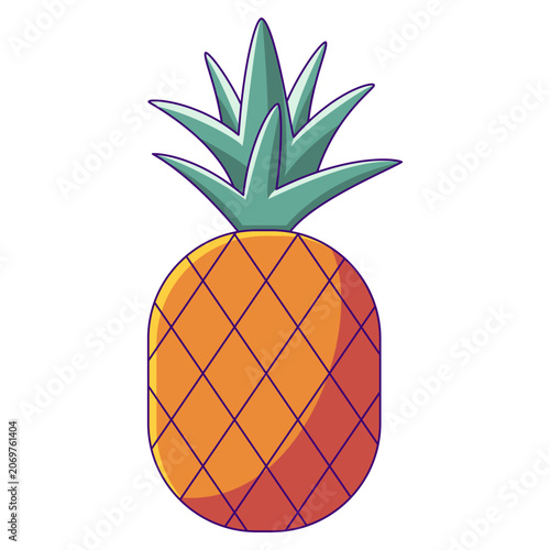 Tropical fruit icon, sweet organic pineapple graphic, healthy food vector drawing