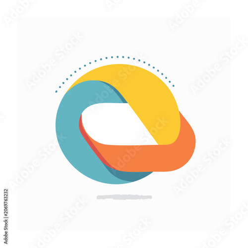 Colorful abstract ribbon loop vector design