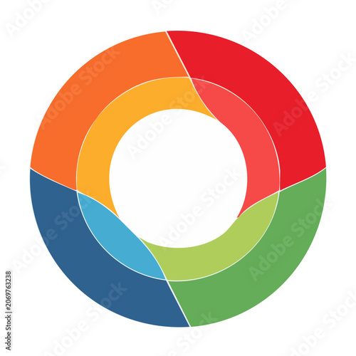Colorful circular segments vector design