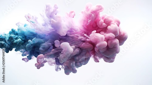 Colorful Ink Spreading in Water, Abstract Background with Vibrant Pigments Mixing and Dissolving.