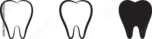 Tooth flat icon minimalist dental vector illustration.
