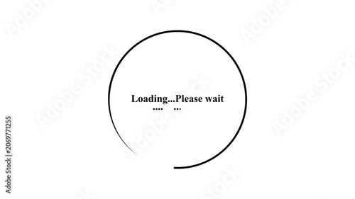 Simple Black and White Loading Spinner Animation.4k video