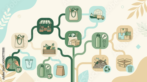 Sustainable Consumer Decision Tree with Reusable Packaging, Recycling Flow and Eco Shopping Journey