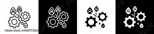 Tableau sur toile Refine Icon In Outline And Glyph Styles With Black And White Variations