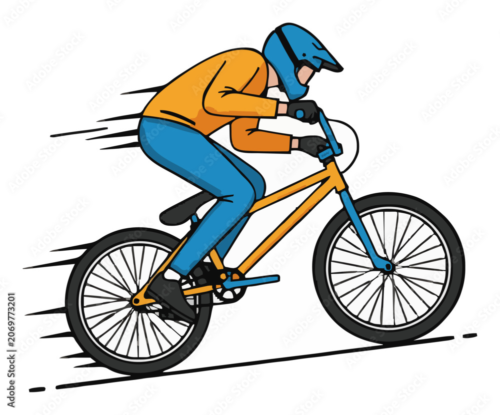 Obraz premium BMX bike bicycle extreme sport isolated on white bac.... Generative AI