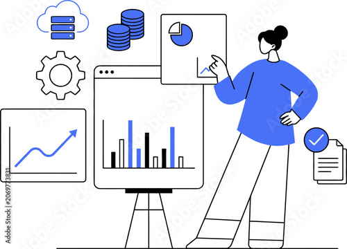 Data analysis and business growth for web banner social media banner business presentation marketing meterial.