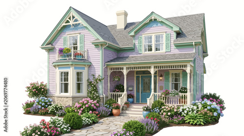 Beautiful Victorian Style House Exterior.