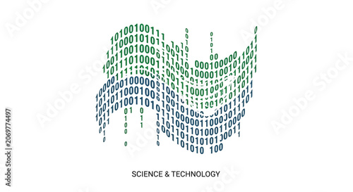 Binary code technology digital science.