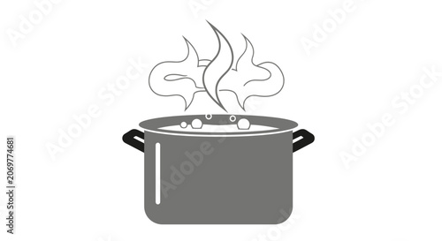 Tableau sur toile Steaming hot cooking pot vessel.
