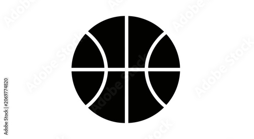 Black Basketball Sports Equipment Icon.