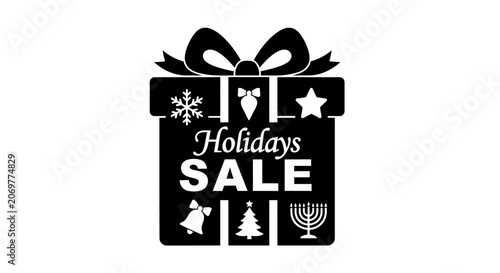Black Friday sale holiday shopping icon.