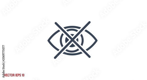 Fotografía Vector eye with crossed lines symbol.
