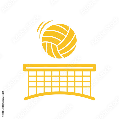 Volleyball ball and net sports game icon