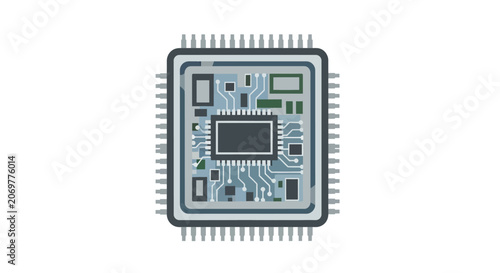 Close-up of a computer microchip.