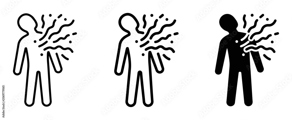Fototapeta premium Human Body Iconography, Health and Wellness Symbols, Medical and Emotional Distress Graphics