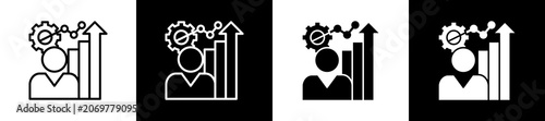 Obraz na płótnie Intensive Icon In Outline And Glyph Styles With Black And White Variations