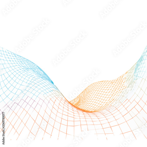 Abstract Wave Mesh Vector with Gradient Colors
