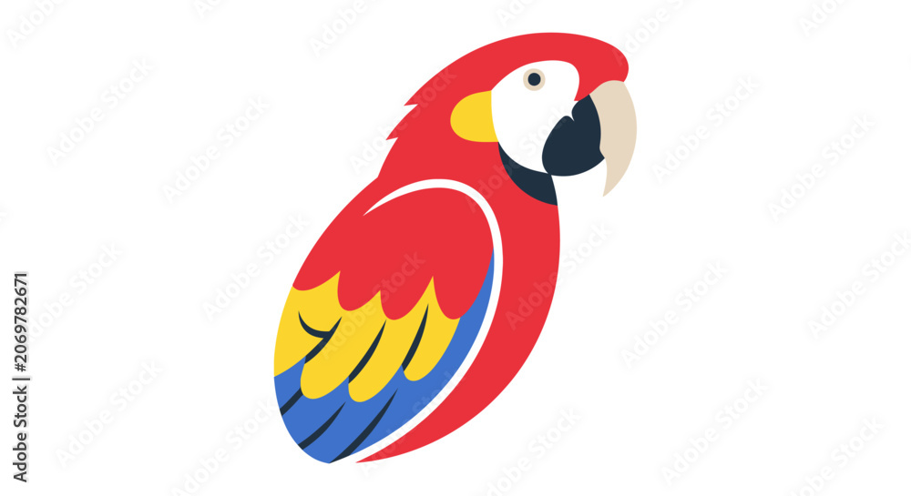 Obraz premium Colorful Macaw Parrot Bird Profile View.