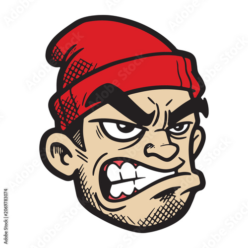 Obraz na plátně angry bad man face illustration