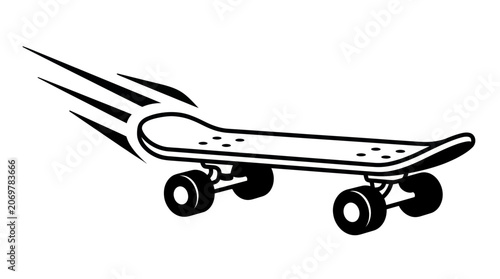Canvastavla Skateboard Speed Lines Graphic Vector