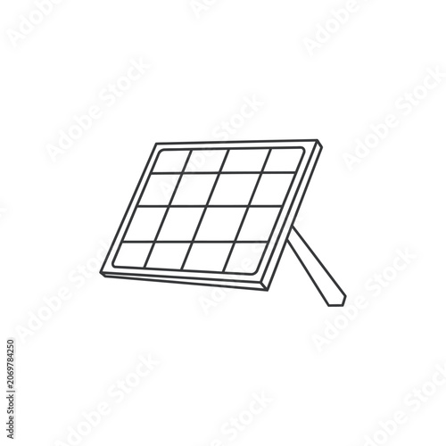 Solar Panel Icon Simple Outline Design for Sustainable Energy Projects